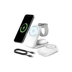 Seimina ワイヤレス充電器 3in1 折り畳み式 Magsafe充電器 最大15ｗ急速充電 iPhone17/16/15/14/13/12シリーズ対応 15W急速充電 充電スタンド マルチ充電スタンド マグセーフ充電器 マグネット式 Qi対応 スタン 0