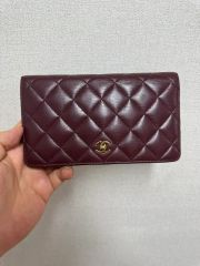 CHANEL 長財布 ボルドー ココマーク フラップウォレット - メルカリ