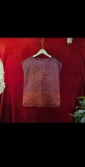 ZADIG&VOLTAIRE ザディグ・エ・ヴォルテール バーガンディ ノースリーブ ラウンドネック ルーズフィット ブラウスのサムネイル