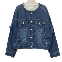 美品】trois トロワ バックペプラム デニムジャケット インディゴ