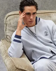 新品) Brunello Cucinelli(ブルネロクチネリ) ストライプ ブルゾン ジャケット 販売のサムネイル