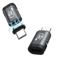 2個セット Type-C 変換アダプタ マグネット 【240W急速充電・40Gbpsデータ転送・8K映像出力】TiMOVO USB C 変換アダプター OTG対応 USB4.0 I字 Type C to TypeC オス Cメス 延長 磁気吸着 Th ...