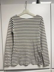 美品 SOEJU ソージュ ロングスリーブ ボーダーニットソー ベージュ M