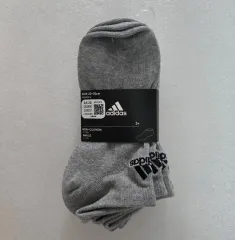 全3足 adidas アディダス 刺繍 レディースソックス スニーカーソックス グレーカラー