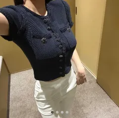 ニット クロップドジャケット