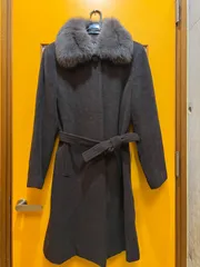 Y【Y7-52】☆ BELTA BUONO　11サイズ　アンゴラ  ファー付きコート　黒茶色