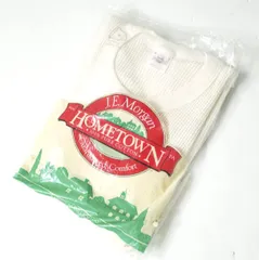 デッドストック J.E. MORGAN ジェーイーモーガン アメリカ製 80s HOMETOWN サーマルカットソー M 生成り MADE IN USA ワッフル ヴィンテージ トップス g8049のサムネイル