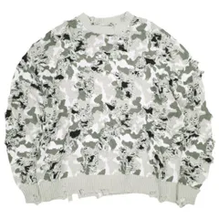 Danke Schon ダンケシェーン CAMO KNIT CREWNECK ダメージ加工 カモフラージュクルーネックニット Free GRAY セーター サンプル品 トップス g26357のサムネイル