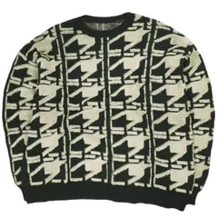Danke Schon ダンケシェーン PREMIUM COTTON CHIDORI CREWNECK KNIT 千鳥格子クルーネックニット Free BLACK セーター サンプル品 チェック トップス g26312のサムネイル