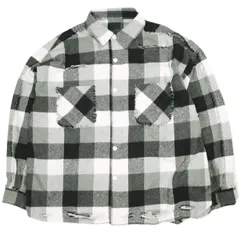 新品 Danke Schon ダンケシェーン 25AW FLANNEL DAMAGE SHIRTS BLOCK ダメージ加工 フランネルチェックシャツ UNS24033B-0DS L BLACK 長袖 トップス g26333のサムネイル