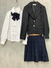 LITTLE LEAD リトルリード 卒業 入学 フォーマル ジャケット スカート ブラウス 蝶ネクタイ 制服4点セット size150/黒×紺チェック ■■ キッズ