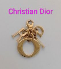 AQS23 クリスチャンディオール 極美品 DIORロゴチャーム ゴールド金具