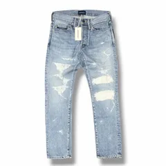 参考上代42900円 未使用 DESCENDANT DIN-4 02 TRASH JEANS ダメージデニムパンツ ジーンズ ディセンダント 191WVDS-PTM03 インディゴ S （14754M）のサムネイル