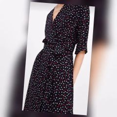 希少Issa London ラップワンピース黒地バード柄 長袖 キャサリン妃着用