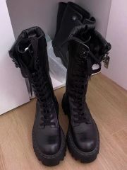 opium Buckle Boots Black leather ロングブーツ - メルカリ