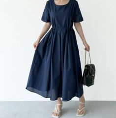 23区 ソフトコットンローン ティアード ワンピース 洗える 46 大きい
