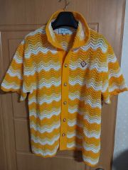 CASABLANCA WAVE TEXTURE SHIRT ニットポロシャツ - メルカリ