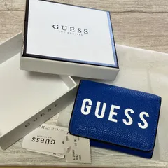 【 未使用 】タグ付き　GUESS ゲス　三つ折り　コンパクト　ウォレット　財布　小銭入れ有　ブルーのサムネイル