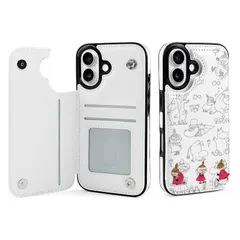 TUNMASOO iPhone 16 用 ケース 手帳型 ムーミン 漫画 キャラクター かわいい おしゃれ ぴったりフィット 軽量 持ち運びやすい 指紋防止 傷防止 耐衝撃 レザー フリップフォンケース (iphone 16 用)