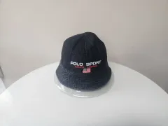 帽子)POLO RALPH LAUREN ブラックデニム バケットハット 小さめの頭