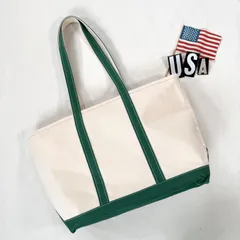 【美品・グリーン・ロングハンドル・ラージ】 エルエルビーン USA製 トートバッグ LL Bean アメリカ製 ヴィンテージ ビンテージのサムネイル