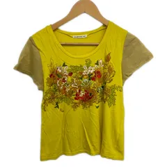 VIVIENNE TAM(ヴィヴィアンタム) 半袖Tシャツ サイズ1 S レディース美品  - イエロー×ベージュ クルーネック/刺繍/花柄のサムネイル