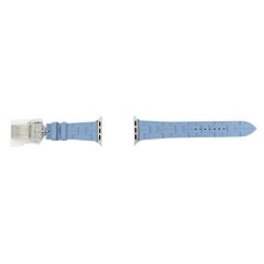 [Meito] Hermes Simple Tour Kilim Blue Pastel Silver Hardware Apple Watch Strap 42mm Watch Accessory