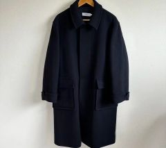 ロエベ LOEWE ステンカラー ウール カシミヤ メルトン コート 比翼