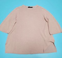 O48】 PRADA カシミヤシルク半袖ニット サイズ42 ピンクベージュ