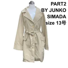 ◇ PART2 by ジュンコシマダ JUNKO SHIMADA スプリングコート テーラードカラー 長袖 ドット柄 ロング丈 ベージュ 13号 L Z6C068のサムネイル