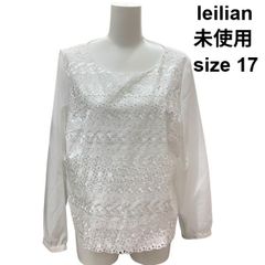 Leilian レリアン ブラウス カットソー レース 刺繍 セレモニー 15＋ 