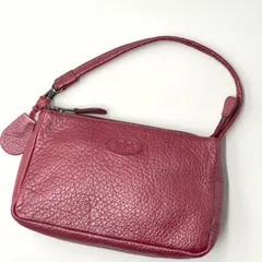 未使用級✨IBIZA イビサ　ミニハンドバッグ　ポーチ　シュリンクレザー　シボ革　ワインレッド　ボルドー