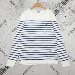SINA COVA 古着 ダブルカラーボーダーカットソー シナコバ S いかり 