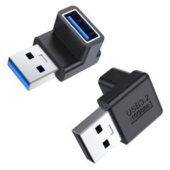 MOGOOD USB 3.2 アダプタ 2個入り 90度 USB 直角変換 10Gbps Type A 変換アダプタ タイプA オス メス 2つの方向 PC、ノートパソコン、テレビ、充電器、車、HDD、キーボードに対応