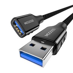 MOGOOD USB 延長ケーブル 1M USB3.0 延長コード ケーブルを編む Type Aオスからメスへ5 Gbpsデータ転送、照明器具、PC、ノートパソコン、タブレット、Macbookに対応 USB 延長(ブラック)