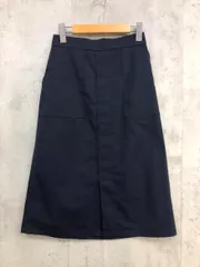 fredy emue フレディエミュ スリット Aライン 台形 スカート size38/紺 ■■ レディース