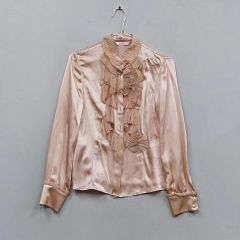 VERONIQUE BRANQUINHO シルクブラウス ピンクベージュ - メルカリ