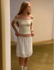 draw drawers Lace Pajama Skirt - メルカリ