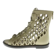 Christian Dior (クリスチャンディオール) 21SS D-TRAP LEATHER SANDAL メッシュ レザー ブーツ サンダル ベージュ レディースのサムネイル