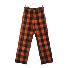 GUCCI (グッチ) ブロックチェック コットン ストレート ワークパンツ オレンジ/ブラック 488199 XD649のサムネイル