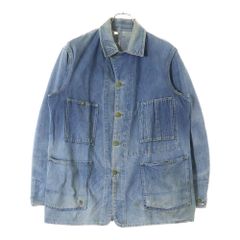 1920's コットンツイル ワーク ジャケット ブルー ヴィンテージ 20's 1920's コットンツイル ワーク ジャケット ブルー ヴィンテージ 20's