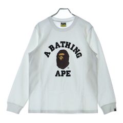 A BATHING APE エイプ カレッジロゴ ロンT ホワイト M - メルカリ