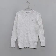 U.S. POLO ASSN. レディース90 ニットTシャツ 2023 春秋 ホワイト 71341
