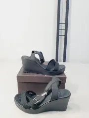 Crocs レイ ウエッジヒール サンダル ブラック w6