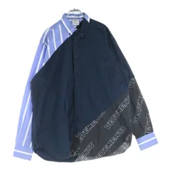 VETEMENTS (ヴェトモン) Cut Up Cotton Shirt カットアップコットン 長袖シャツ ブルー/ネイビー MSS18SH18のサムネイル