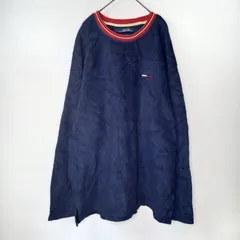 90s　トミー　TOMMY　フリース　トレーナー　プルオーバー　刺繍　ネイビー　XL