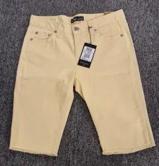 (新品 未使用 送料無料)ピーター ジーン クロップド パンツ イエロー S L レディース ハーフパンツ