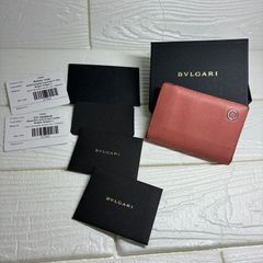 ブルガリ 名刺入れ カードケース ロゴマニア 黒 キャンバス 角スレ