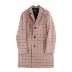 SUPREME (シュプリーム) 19AW Wool Windowpane Overcoat ウール