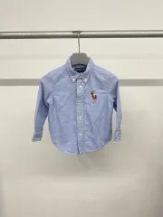 (24M) ポロ ラルフローレン キッズ ビックポニー ロゴ Oxford（オックスフォード) コットン シャツ 長袖Tシャツ